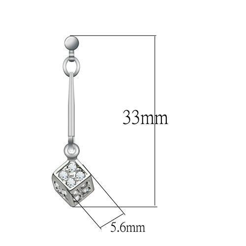LO1981 - Rhodium White Metal Earrings with Top Grade Crystal in Clear